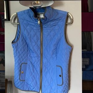 Charter Club Blue Quilted Vest with Stand-Up Collar